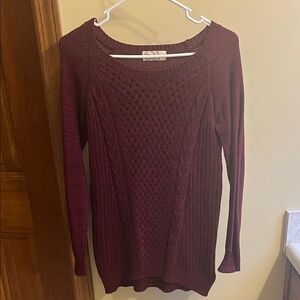 SO Women's Deep Burgundy Crew Neck Sweater
